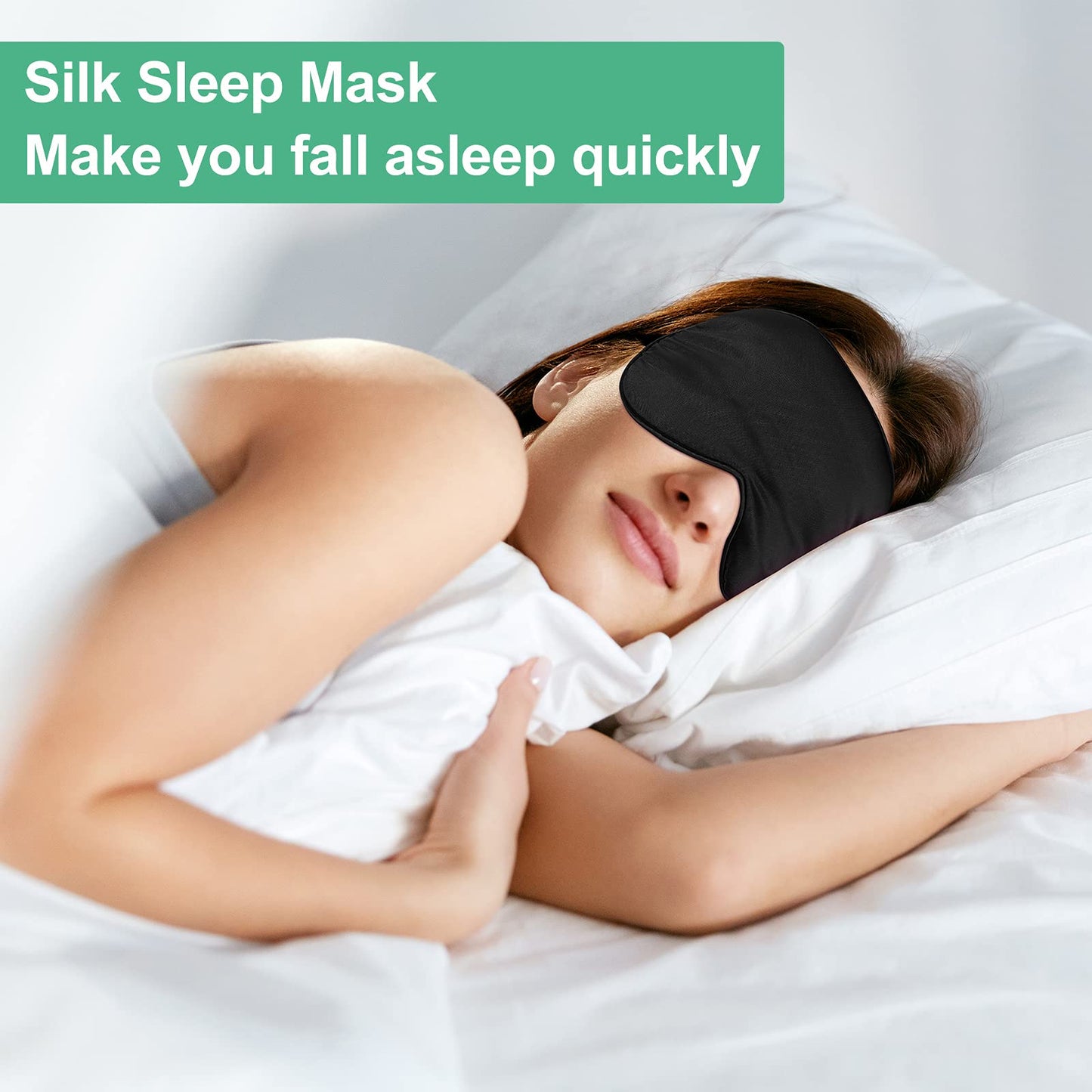 6 Pieces Natural Silk Sleep Mask Soft Eye Mask Adjustable Strap Blindfold Eyeshade Smooth Comfortable Eye Cover with Bag for Sleeping(Black)