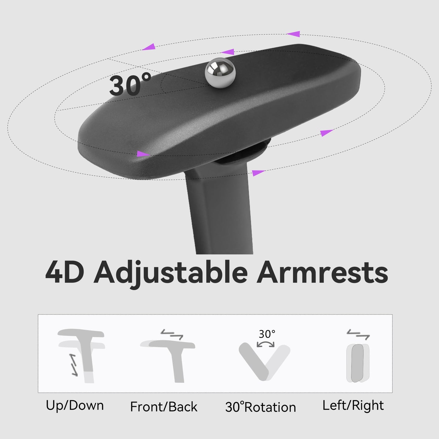 VENTUVIBE Gaming Chair 4D Adjustable Armrests - 155° Reclining & 320lb Capacity, High Back Ergonomic Computer Chair with Lumbar Support, Fabric Office Chair for Adults (Gray)