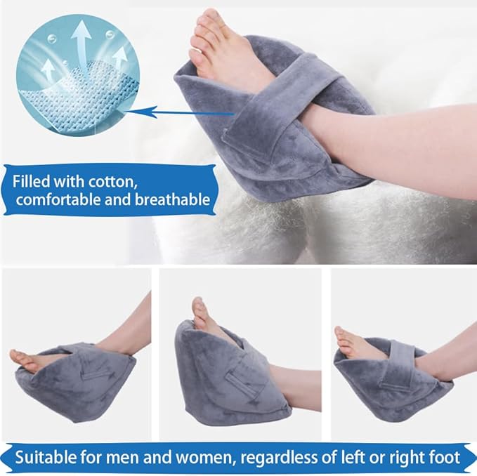 AUSTYLCO 2PCS Heel Protector Cushion-Foot Support Pillow,Anti-Decubitus Heel Pad for Heel Pain Relief,Pressure Sores,Pressure Sores,Bed Sores,Plantar Fasciitis,Adjustable in Size