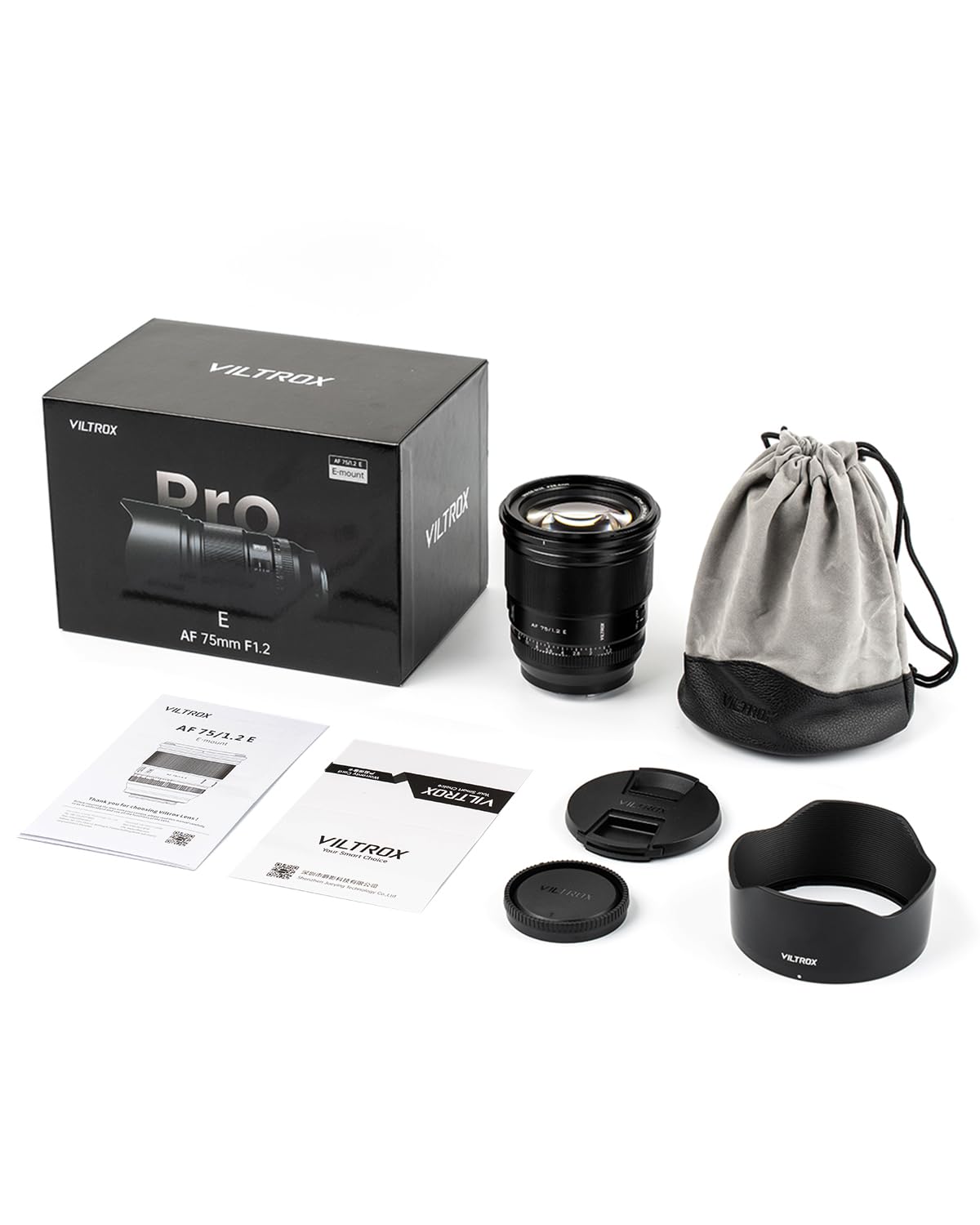 VILTROX 75mm f/1.2 F1.2 EF PRO EF Lens for Sony E-Mount Ultra Wide Angle APS-C Auto Focus Prime Lens Compatible with Sony E-Mount Mirrorless Cameras A7M/R/S Series A7Cc A9 A1 A6x00 Fs5