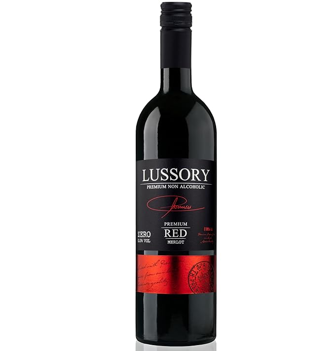 Lussory Premium Merlot Alcohol Removed 0.0% Dealcoholized Red Non Alcoholic Wine From Spain, Low Calories, Low Sugar, Hala...