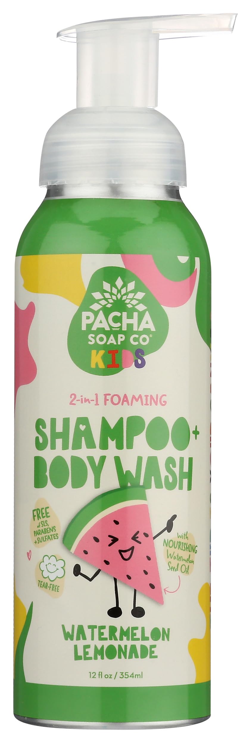 PACHA SOAP Kids Watermelon Lemonade 2 In 1 Shampoo & Body Wash, 12 FZ