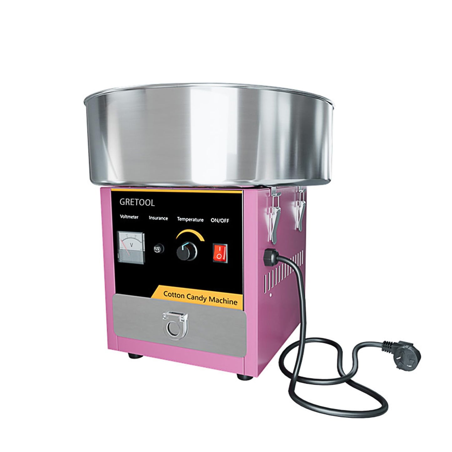 Electric Cotton Candy Machine, 1000W Commercial Floss Maker w/Stainless Steel Bowl, Sugar Scoop and Drawer, Perfect for Home, Carnival, Kids Birthday, Family Party, Pink