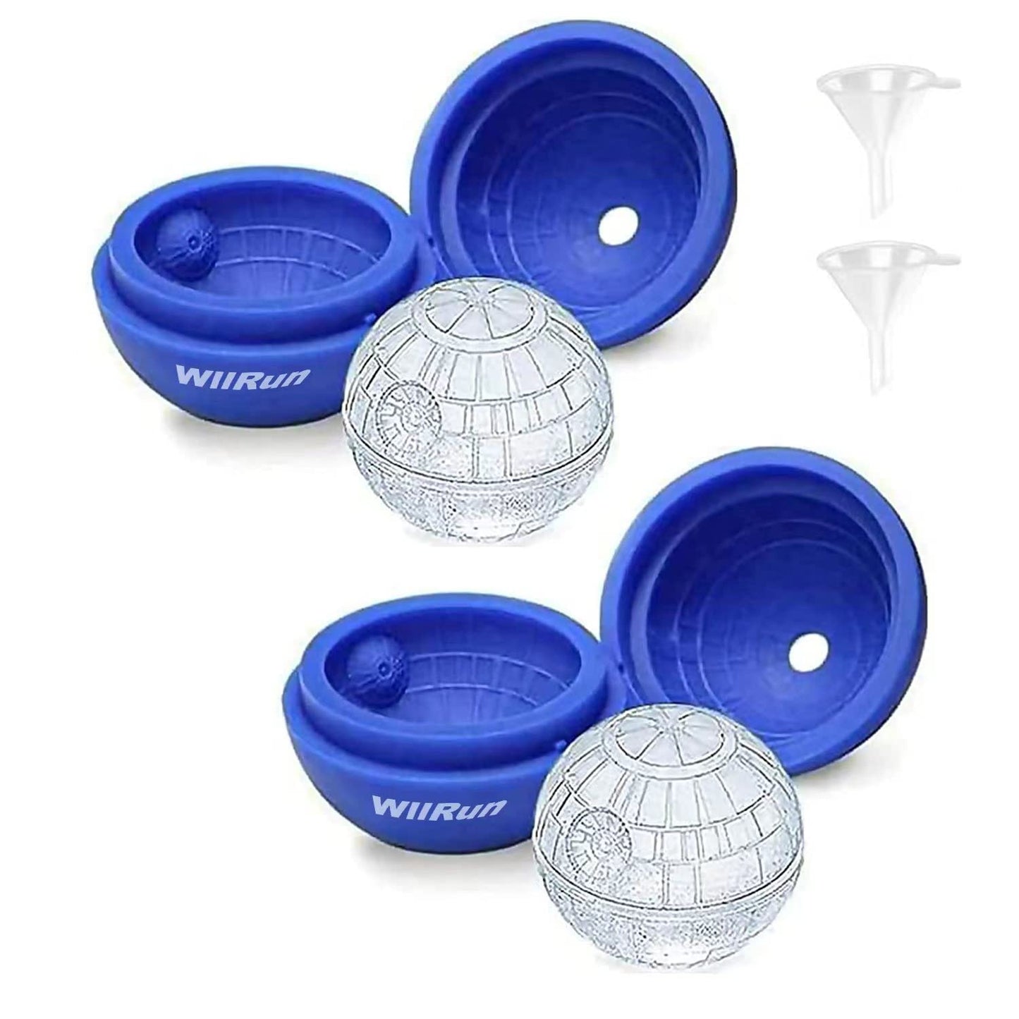 WllRun 2 Packs Silicone Ice Cube Mold Tray,Chocolate Maker Tools,Ice Ball Shape for Drinks(Blue)