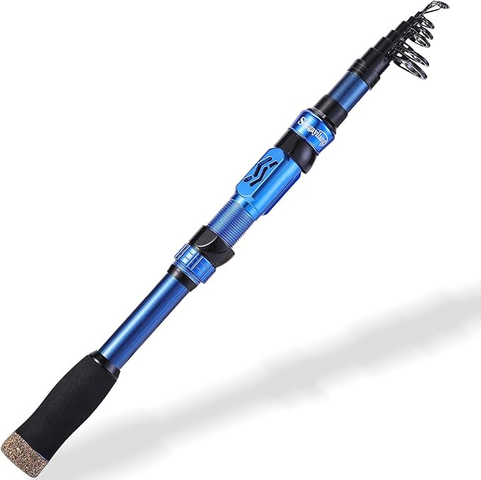 Sougayilang Telescopic Fishing Rod - 24 Ton Carbon Fiber,CNC Machined Reel Seat, Comfortable EVA Handle, Travel Fishing Ro...
