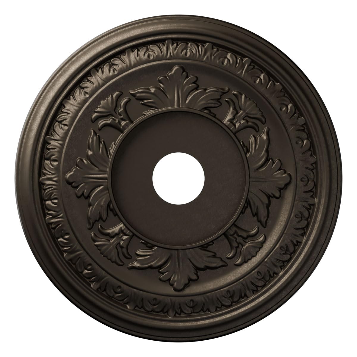 22Od X 3 1/2Id X 1P Baltimore Thermoformed Pvc Ceiling Medallion (Fits Canopies Up To 7 3/4), Metallic Black Night