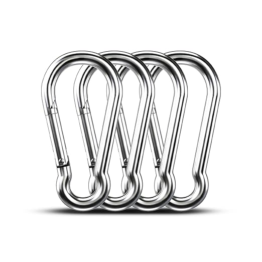 Large Carabiner Clip Hooks, 4pcs 5.5 inch Carabiners Heavy Duty, 304 Stainless Steel Spring Snap Hook Fits Camping Hanging...