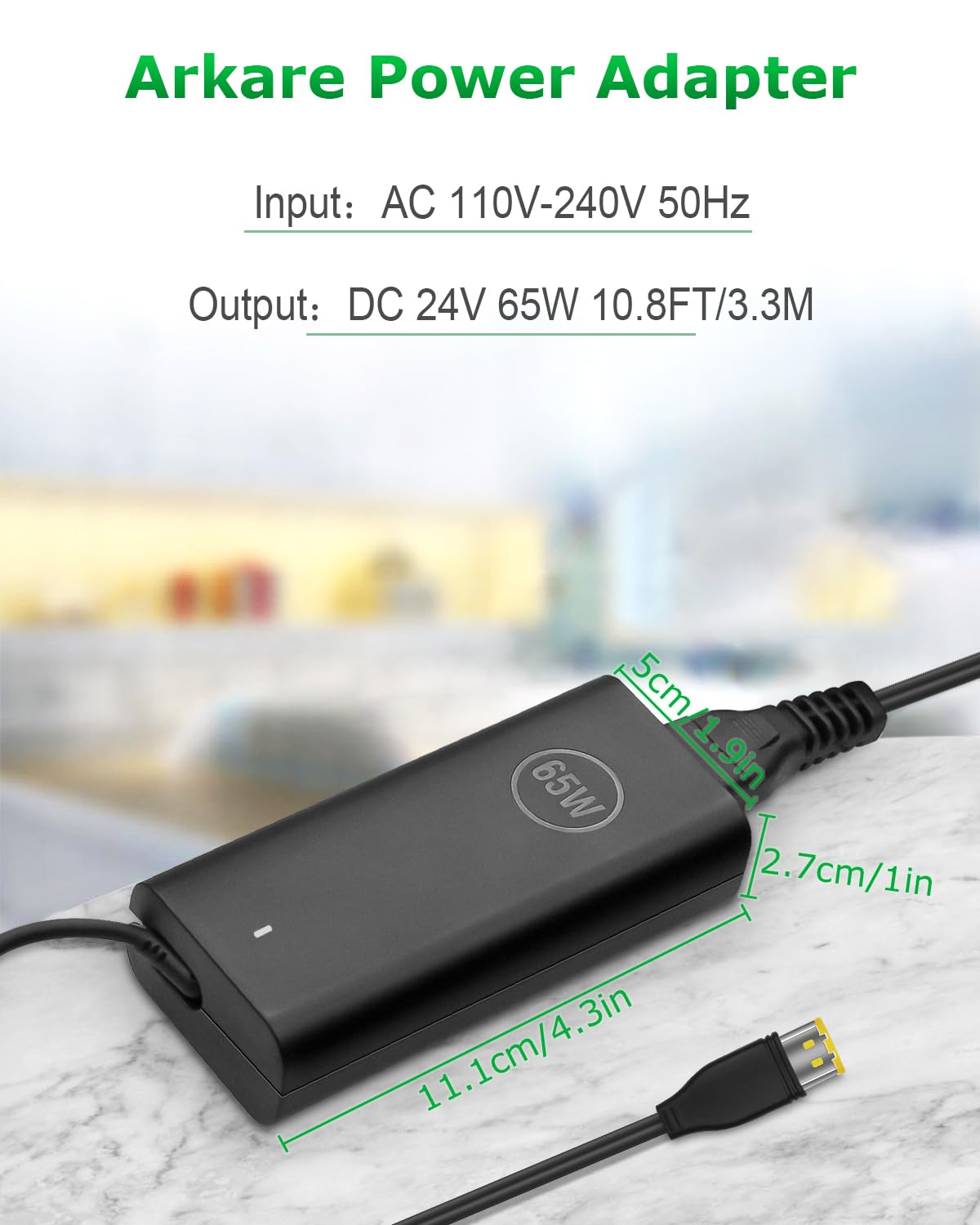 ResMed AirSense 11 Power Cord 65W 24V 2.71A Power Supply Charger for ResMed AirSense 11 Supplies S11 AirMini AutoSet Elite CPAP Machine Air11 39205 E1399 390000 390010 R390-7230 AC Adapter 10.8FT