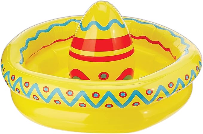 Beistle Inflatable Sombrero Drink Cooler, 12' x 18', Holds Approx. 10 Cans - Inflatable Cooler for Parties, Drink Containe...