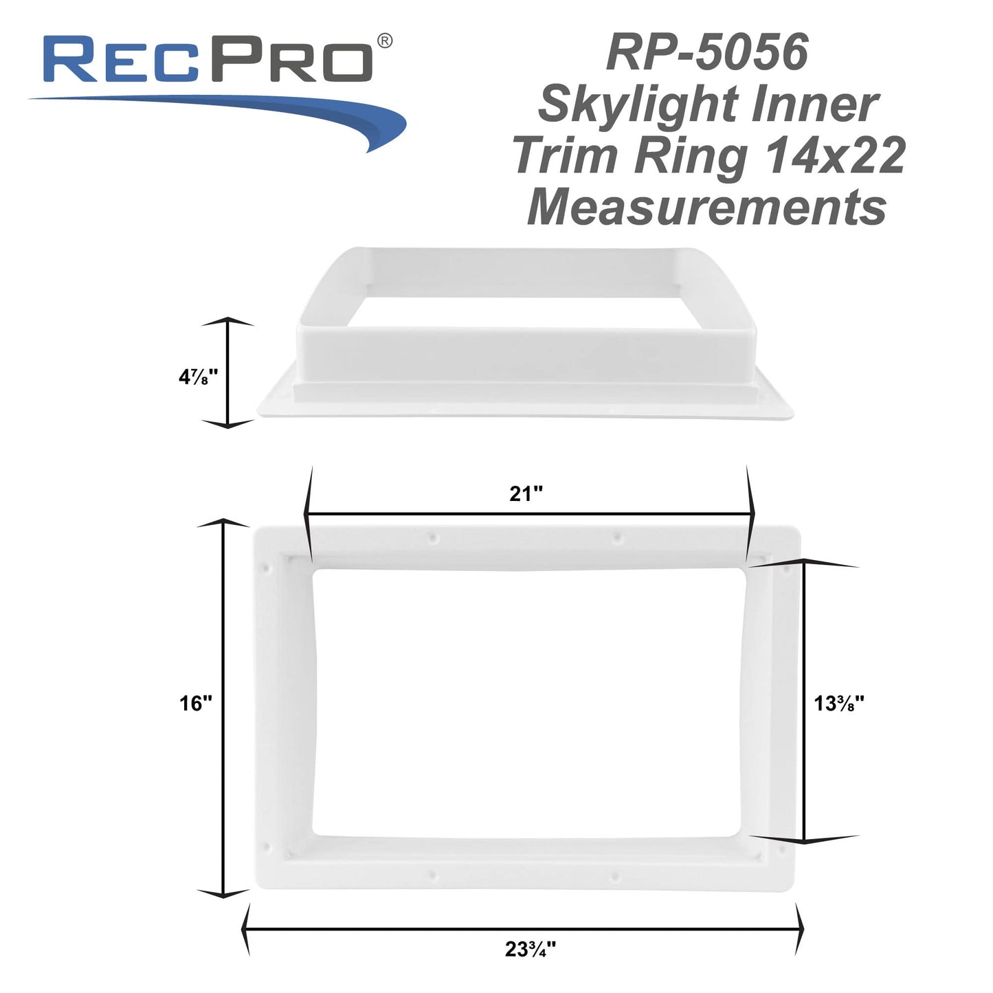 RecPro RV Skylight Inner Garnish for Rectangular Skylight 14" x 22"
