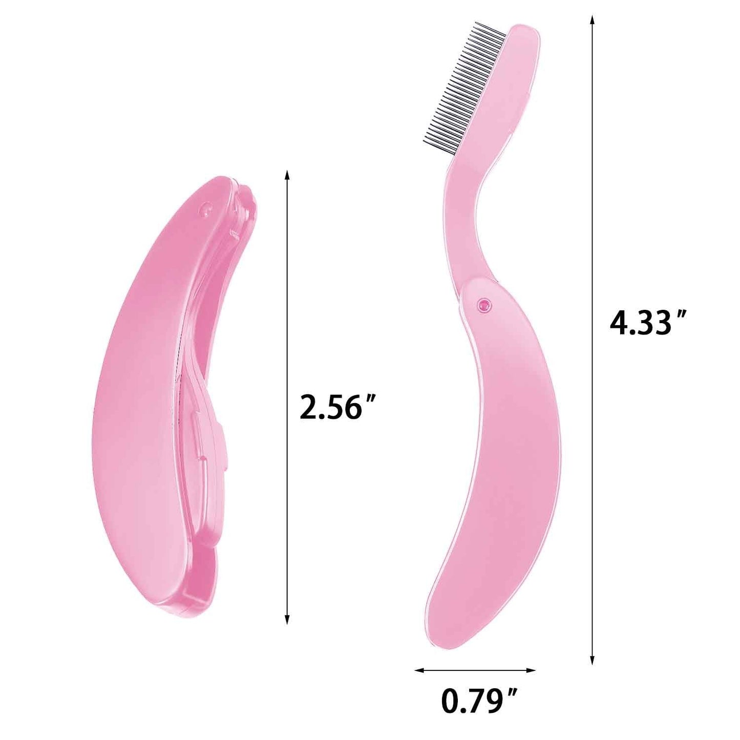 4 Packs Folding Eyelash Comb, Stainless Steel Metal Teeth Eyebrow Separator Comb Lash and Brow Makeup Applicator Brush Professio