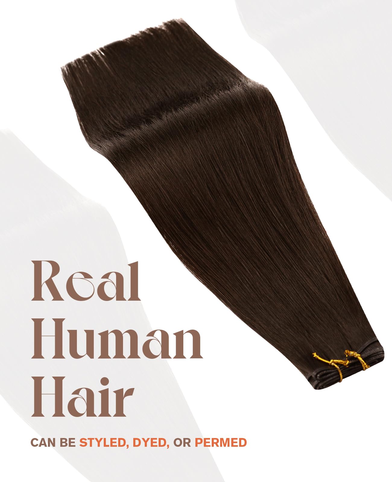 Sunny Hair Genius Weft Extensions Human Hair 24 Inch Genius Weft Hair Extensions Real Human Hair Brown Hand Tied Sew In Hair Ext
