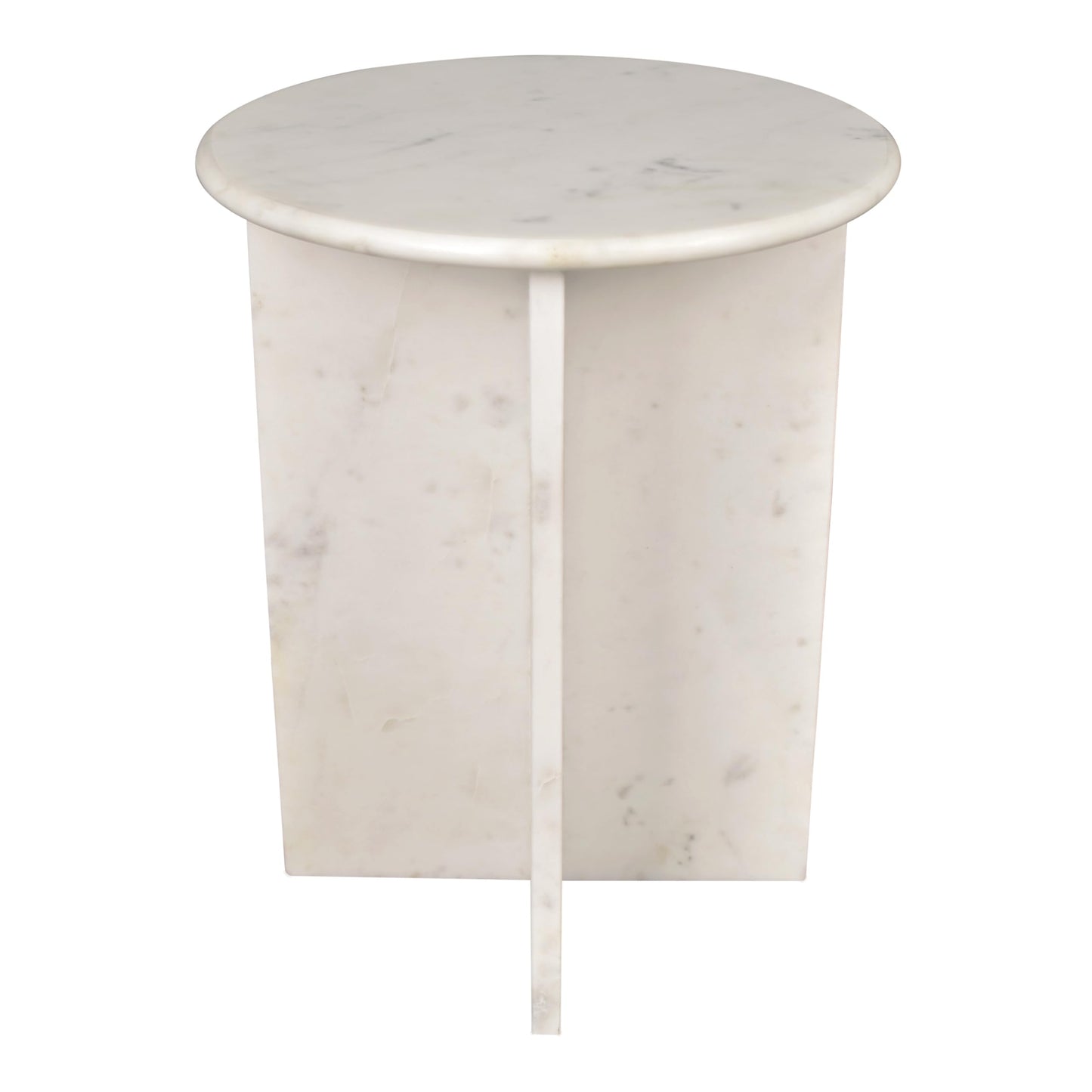 JONATHAN Y MTB1103A Javier 17.75" Contemporary Natural Marble Handmade X-Shaped End Table for Living Room, Bedroom, Bathroom, White