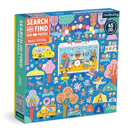 Mudpuppy Music Festival 500 Piece Search and Find Family Puzzle