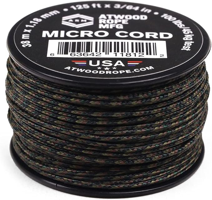 Atwood Rope MFG Micro Utility Cord 1.18mm X 125ft Reusable Spool | Tactical Nylon/Polyester Fishing Gear, Jewelry Making, ...