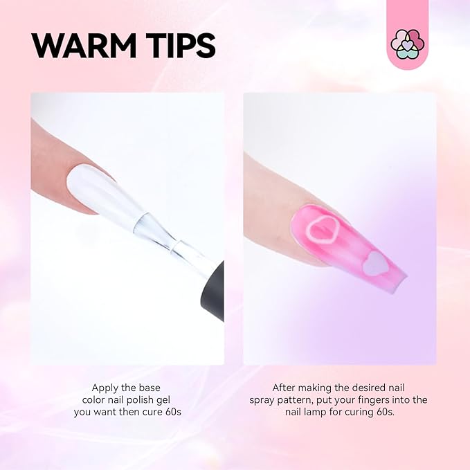 SAVILAND Airbrush Gel Nail Polish Hema-Free: Dilution-Free 24 Colors Airbrush for Nails Non-Acetone for Gradients Nails Blush Layered Nail Art Various Pattern High Color Saturation for Home Salon Kit