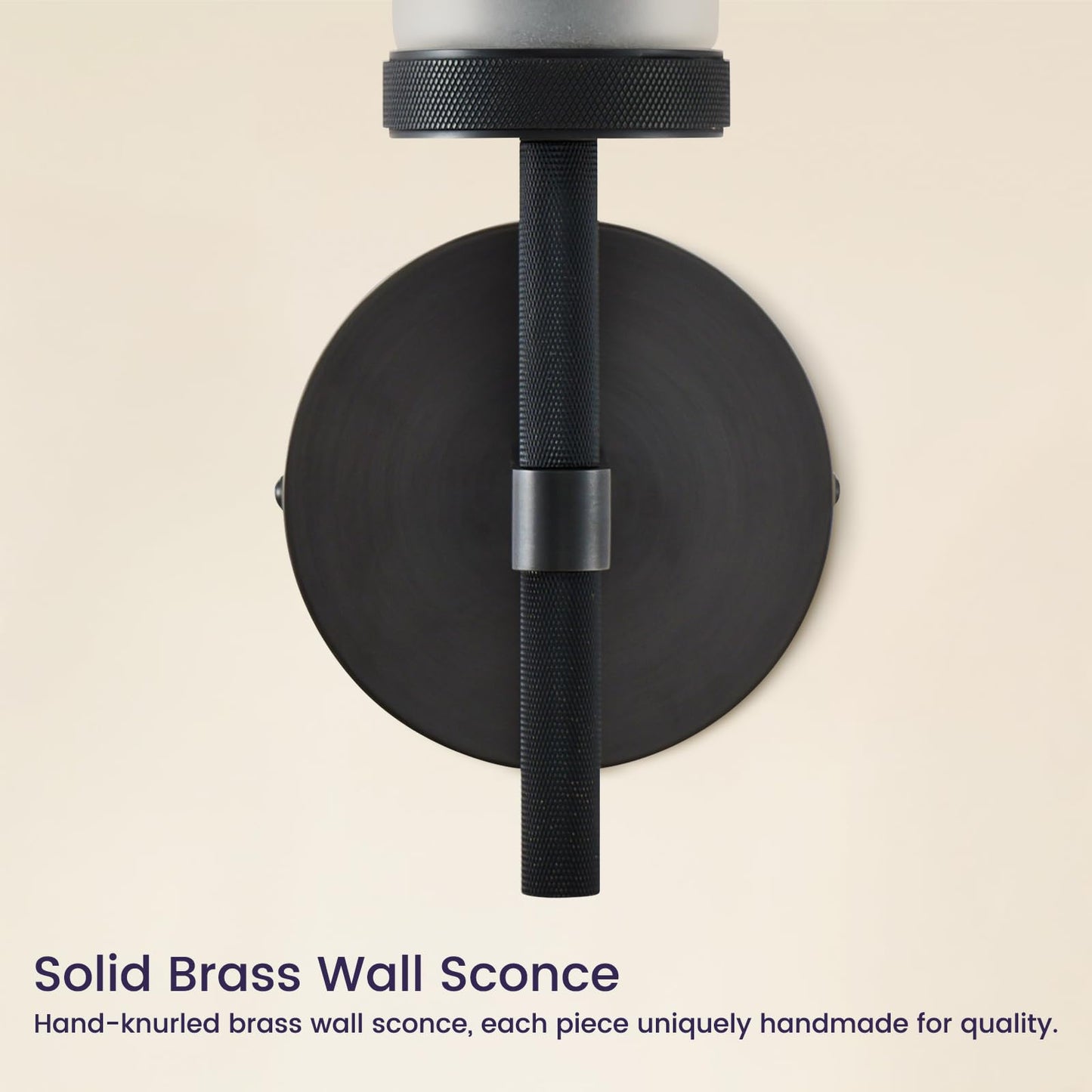 SYBDZSWJ Modern Hardwired Frosted Glass Bathroom Black Wall Sconces 2PC, Handmade Knurled Wall Light Fixture,Vanity Light for Living Room,Hallway, Bedroom, 20" Indoor Wall Lamp, Bulb Included