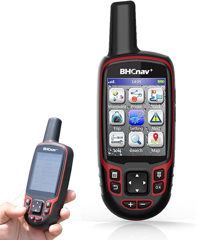 BHCnav NAVA Pro F78 Waterproof Handheld GPS Units,Button-Operated Handheld with Altimeter,Thermometer and Compass-2.8" Col...
