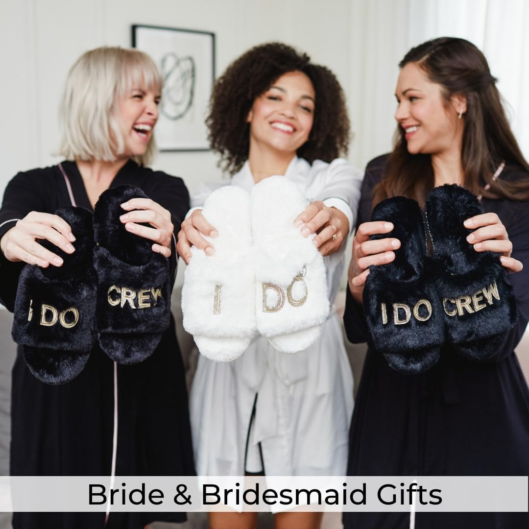 Dearfoams Women's Bride and Bridesmaid Gifts I Do Crew Slippers for Wedding and Bachelorette Party, X-Large
