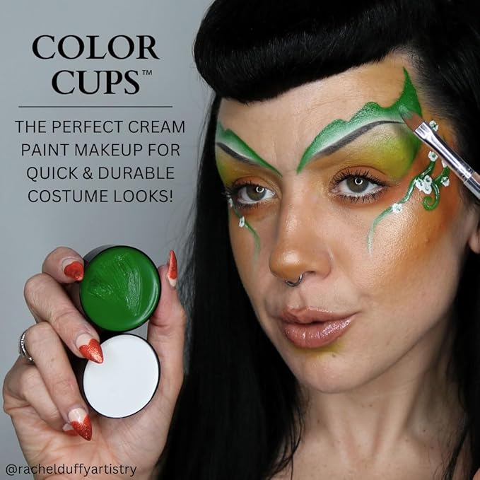 Mehron Makeup Color Cups | Stage, Foundation, Face Paint, Body Paint, Halloween | Greasepaint .5 oz (14 g) Purple