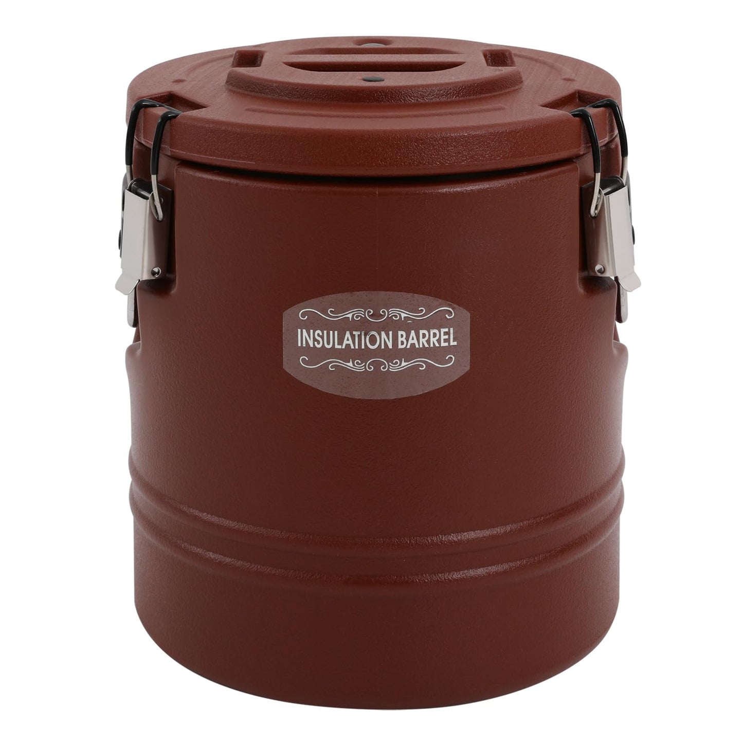 LOYALHEARTDY Commercial Insulated Food Container, 16QT/4Gal Insulated Soup Container Bucket Commercial Food Warmer Insulation Barrel for Hot or Cold Food for Restaurant, Canteen, Home (Brown)
