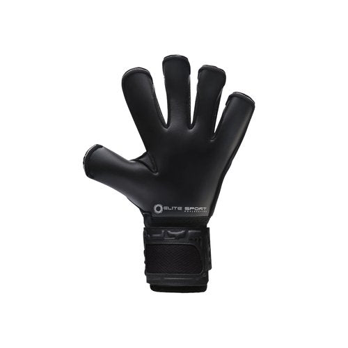 Elite Sport Black Goalkeeper Gloves, Removable Finger Spines, Pro-Level Goalkeeper Gloves for Superior Grip and Control (Black Solo, 4mm Control MB Latex)