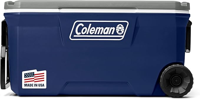 Coleman Classic Series Insulated Portable Rolling Cooler with Wheels, Leak-Resistant Outdoor Hard Cooler Keeps Ice up to 5...