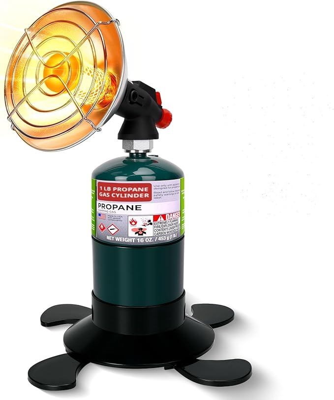 Portable Propane Heater for Camping, Outdoor Space Tent Heater, Self-Ignition Radiant Cordless Heater, Gas Heater with Fol...