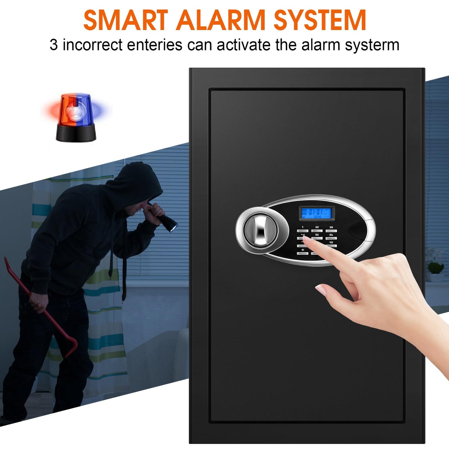 5.2 Cuft Large Safes for Home Use Fire and Water Proof, Heavy Duty Fireproof Safe with Programmable Keypad and Spare Keys, Anti-Theft Personal Security Home Safe Box for Money Document