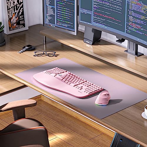 MEETION Ergonomic Keyboard Wireless, Split Curved Keyboard with Cushioned Wrist Palm Rest, Natural Typing Full Size with U...