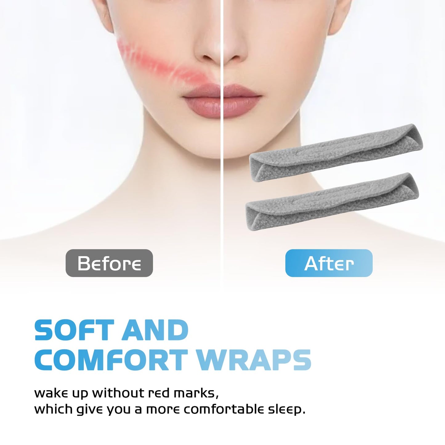 2 Pack CPAP Headgear with Silicone Frame Compatible with ResMed Swift FX Nasal Pillow Mask, CPAP Head Strap kit Including Adjustable Silicone Frame & Elastic Back Headgear & 2 Soft Strap Wraps