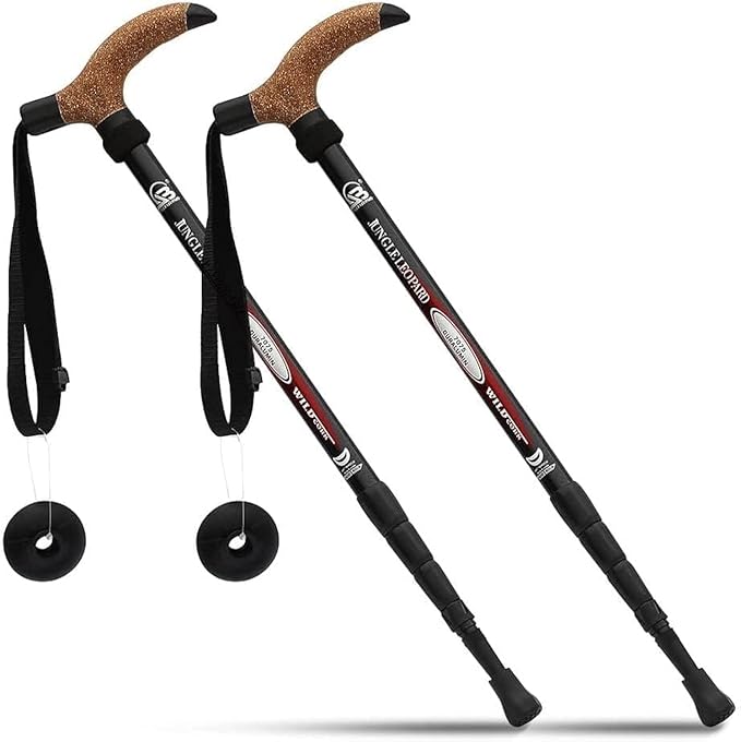 Aluminum Alloy Quick Lock Trekking Pole Anti-Shock Walking Stick Adjustable Cane Crutch for Mountains Trekking Hiking,Ultr...