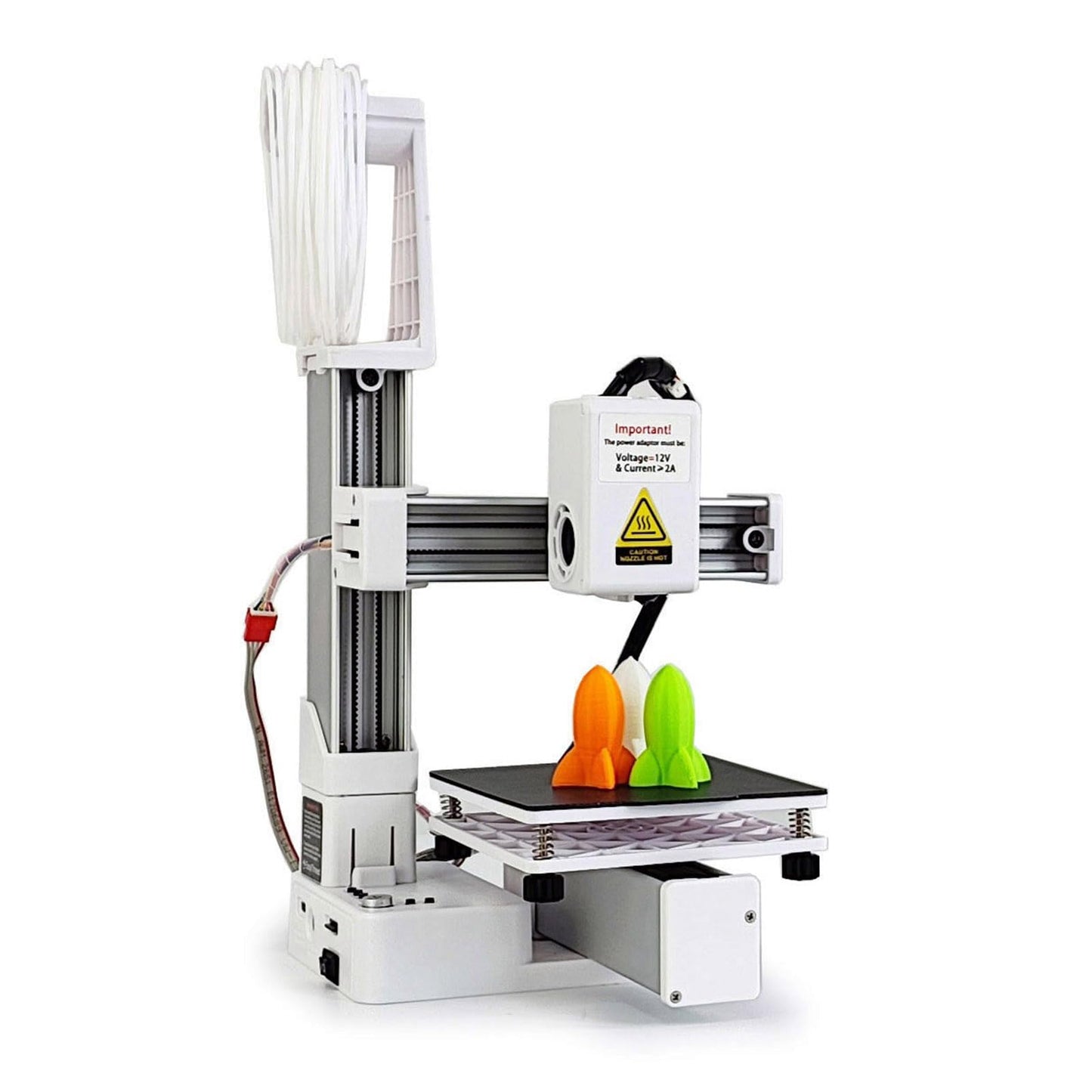 Compact 3D Printer for Beginner, Small 3D Printers with Preloaded, 4x4x4in, Fast Heating PLA TPU 3D Printer for Educational Innovative Projects (White)
