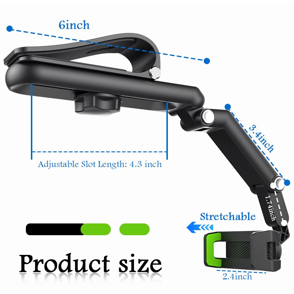 Ygdmd Upgraded Car Sun Visor Phone Holder,180 Adjustable Sunvisor Phone Holder For Car With 360 Swivel Design For Viewing Naviga