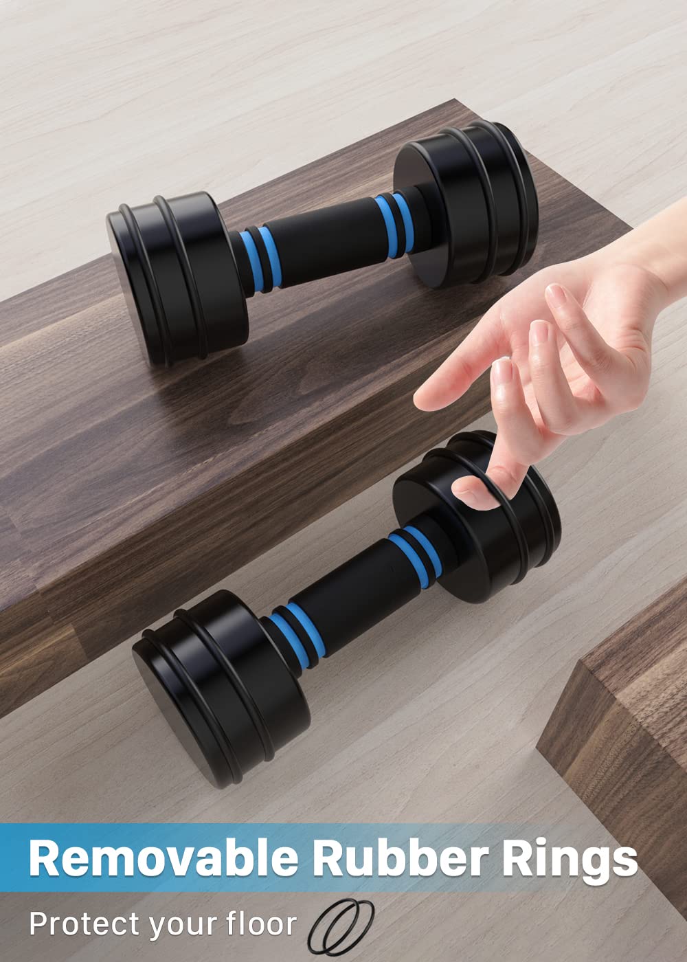 Northdeer Adjustable Black Coated Dumbbell Sets 20lbs Pair (10lbs/14lbs/16lbs/20lbs) with Foam Handles Home Gym Strength Trainging (20lbs×2)