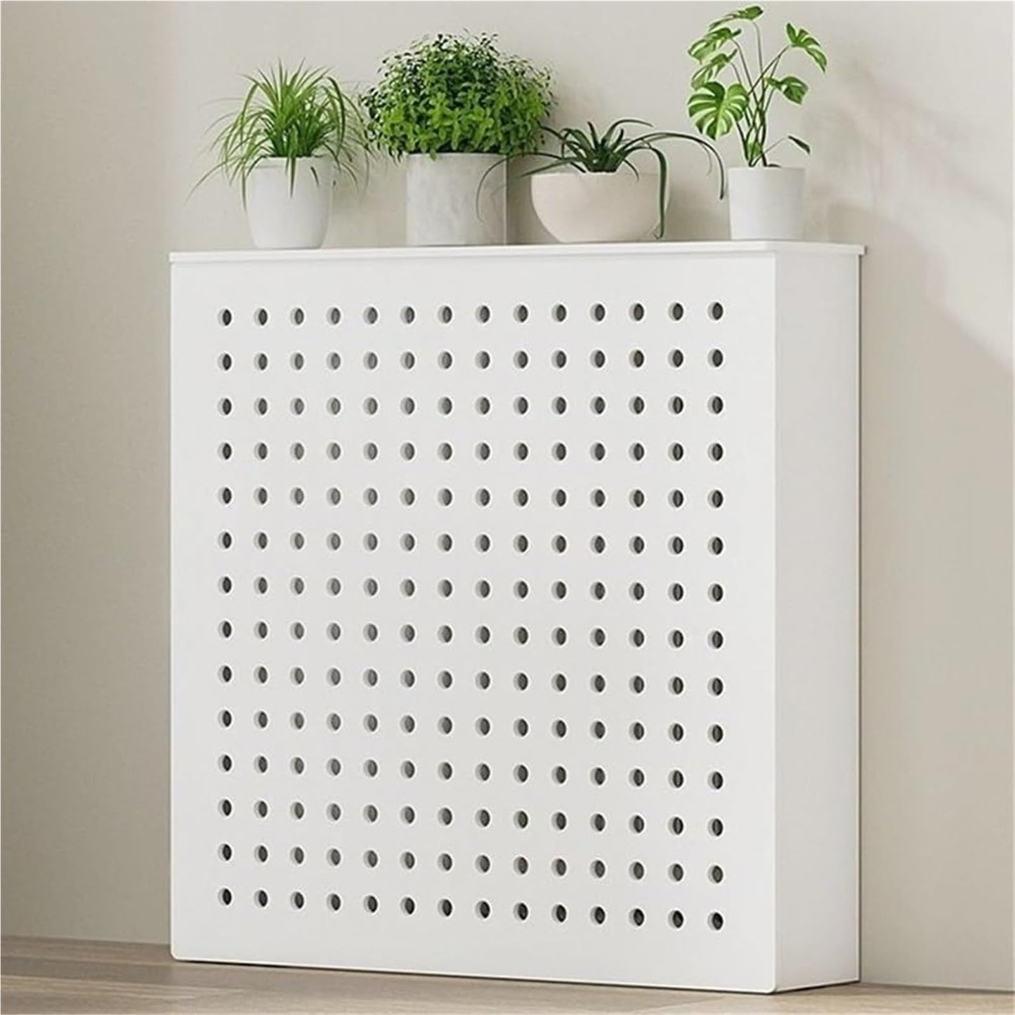 MUCJLHYY Wooden Radiator Covers – Modern Heater Covers for Home, Living Room – PVC Radiator Cabinet with Ventilation, Safety and Storage Rack(60x60cm/23.6x23.6in)
