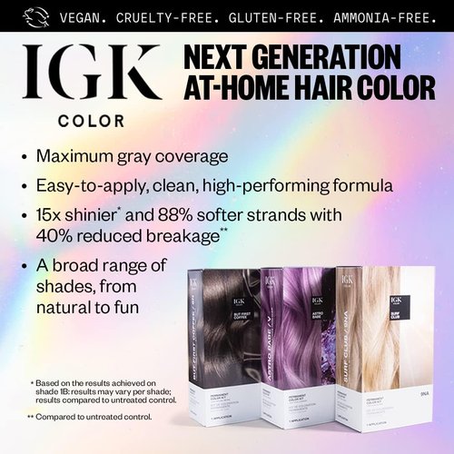 IGK Permanent Color Kit COPPER COLA - Dark Coppery Blonde 7C | Easy Application + Strengthen + Shine | Vegan + Cruelty Free + Ammonia Free | 4.75 Oz (2 Pack)