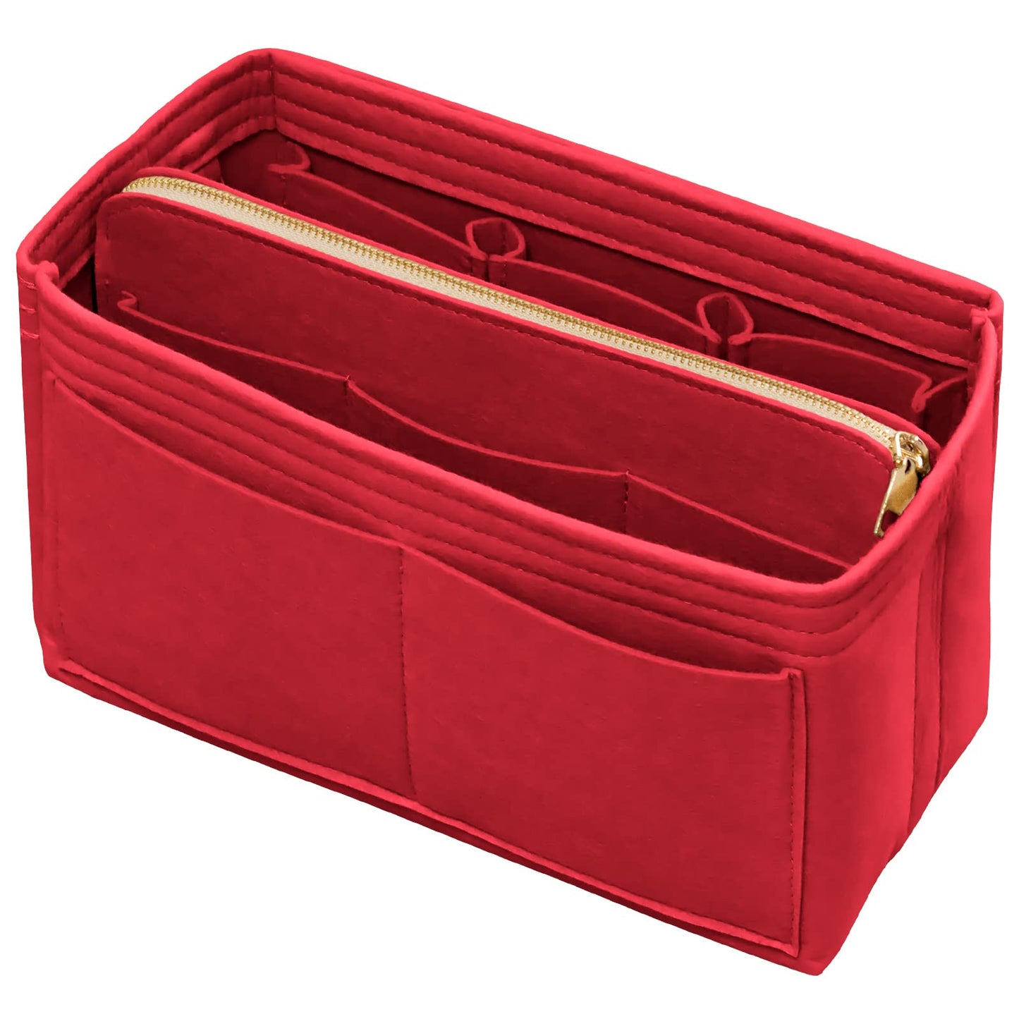 DailyPlus Purse Organiser with Zip, Key Ring, Felt Bag, Organiser, Handbag Organiser, with Key Chain for Bag, Suitable for LV Sp