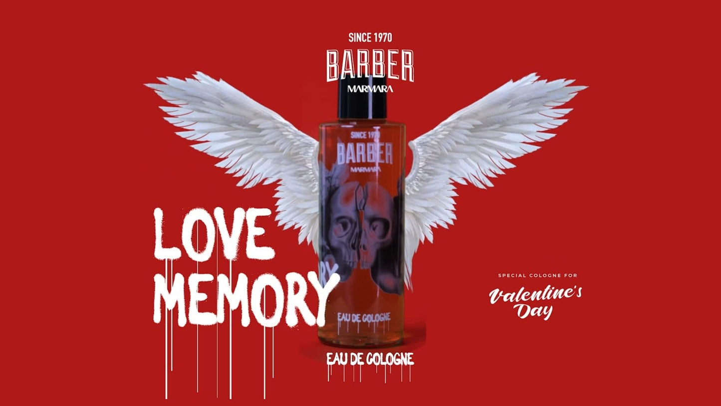 Marmara Barber Cologne - Best Choice of Modern Barbers and Traditional Shaving Fans Limited Edition Glass Bottle in Gift Box (500 ml, Love Memory)