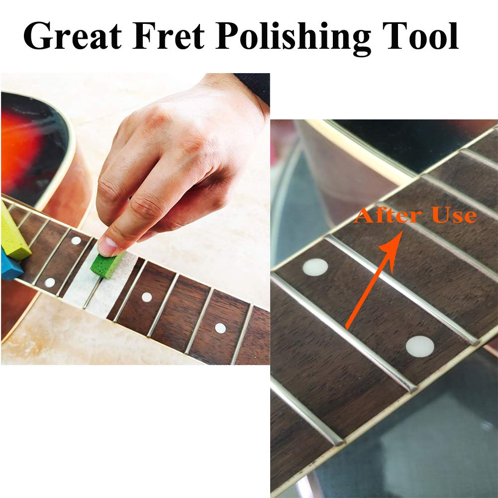 Baroque Fret Polishing Erasers With 180 & 400 & 1000 & 1500 & 2000 Grits Abrasive Rubber Blocks,Bass Guitar String Cleaner,Set O