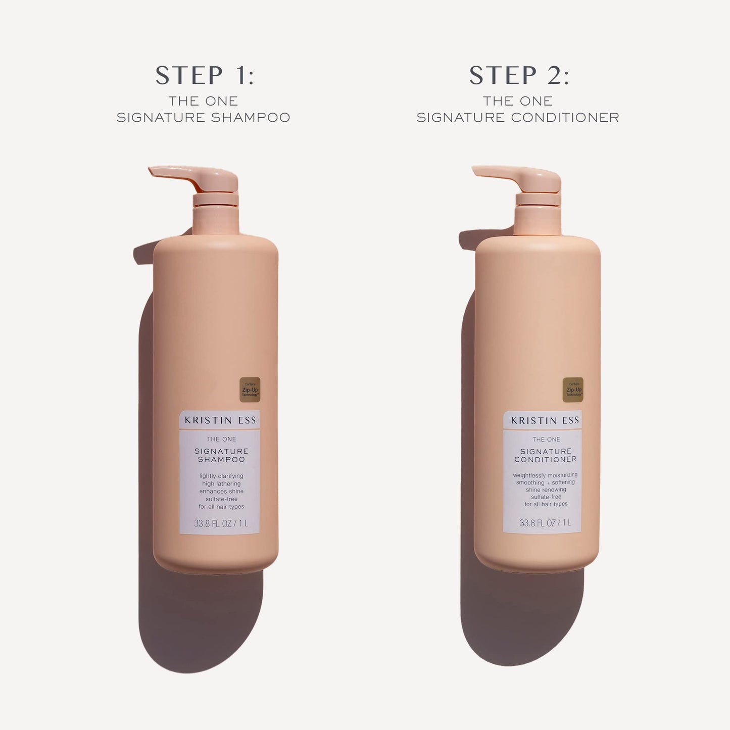 Kristin Ess Signature Shampoo and Conditioner Set with Pumps | Daily Sulfate Free, Color Safe, Hydrating, Moisturizes, Adds Soft