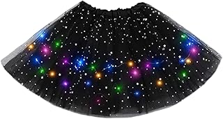 Women Light Up Tutu Skirt Stars Glow Tutus Layered Ballet Led Tulle Skirts for Halloween Party Costume