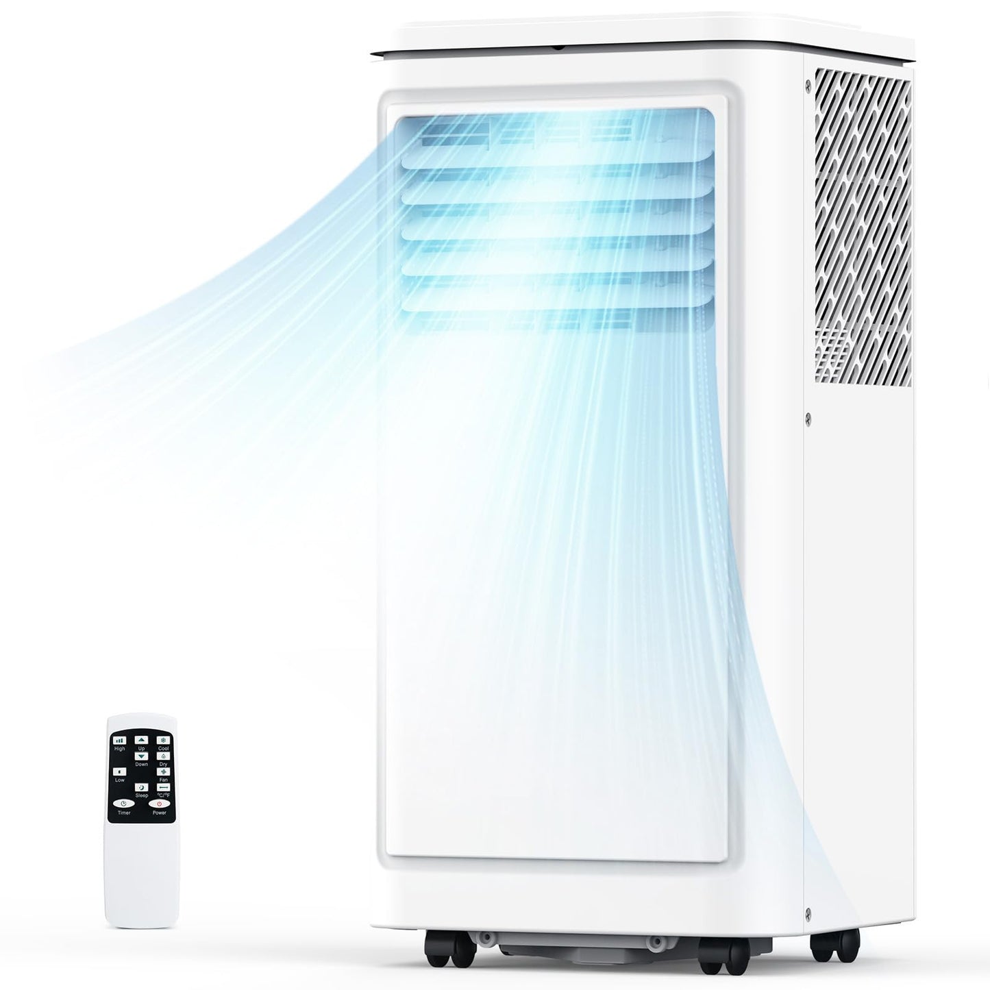 COWSAR 8000 BTU Portable Air Conditioners, Cool up to 350 Sq.Ft, 3-in-1 Portable AC with 4 Modes Room Air Conditioner with Remote/LED Display/24Hrs Timer/360° Wheels, Ideal for Home/Office