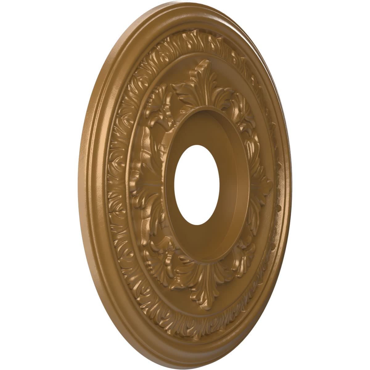 Ekena Millwork Cmp16Bacgh Baltimore Thermoformed Pvc Ceiling Medallion (Fits Canopies Up To 6 1/2), 16Od X 3 1/2Id X 1P, Metalli