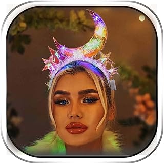 JEWEKY Light Up Moon Headband Star Headbands Led New Year's Eve Party Hair Accessories for Women