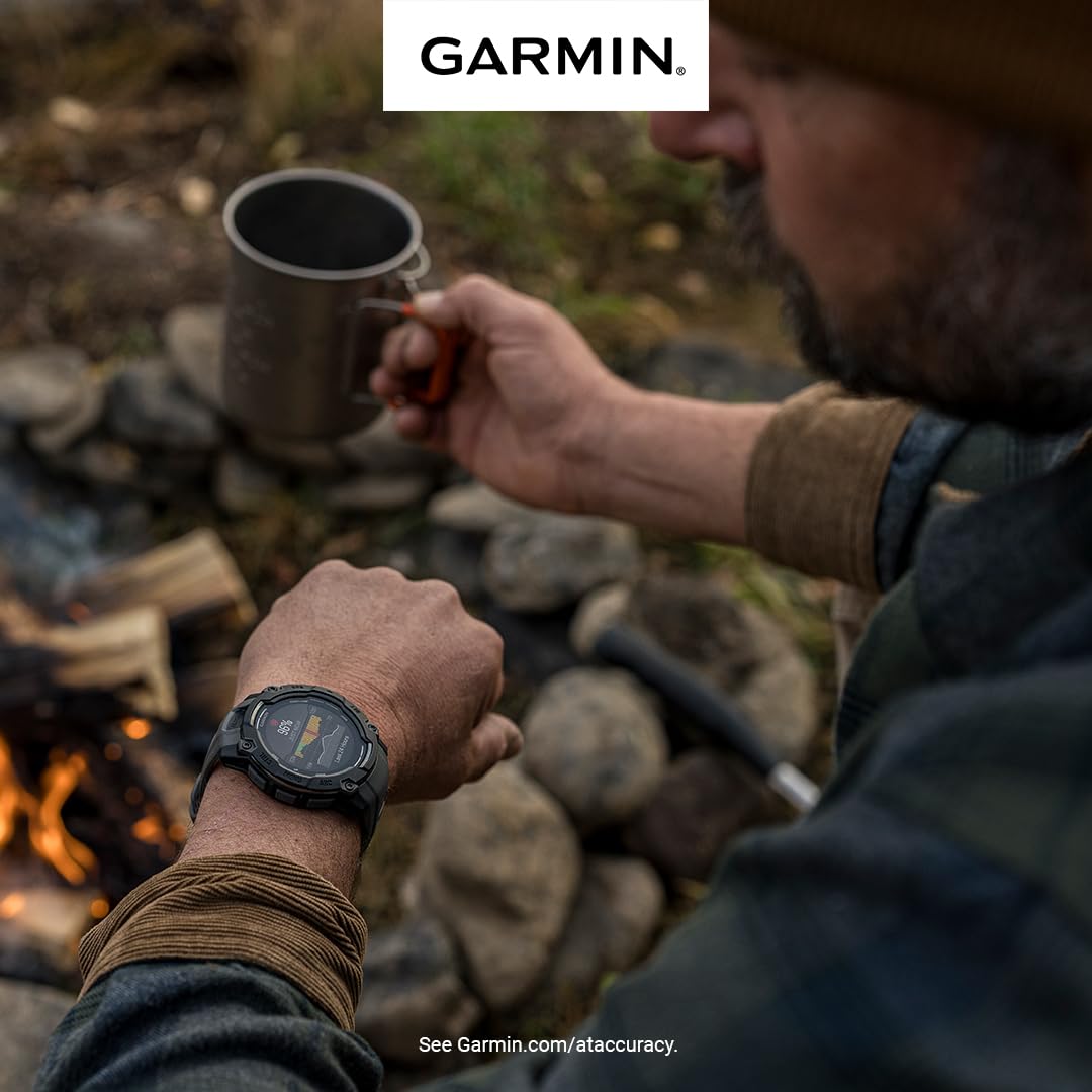 Garmin Instinct 3 50Mm Amoled Outdoor Gps Smartwatch, 24/7 Health Monitoring, 24 Days Of Battery Life, Built-In Flashlight, Neo