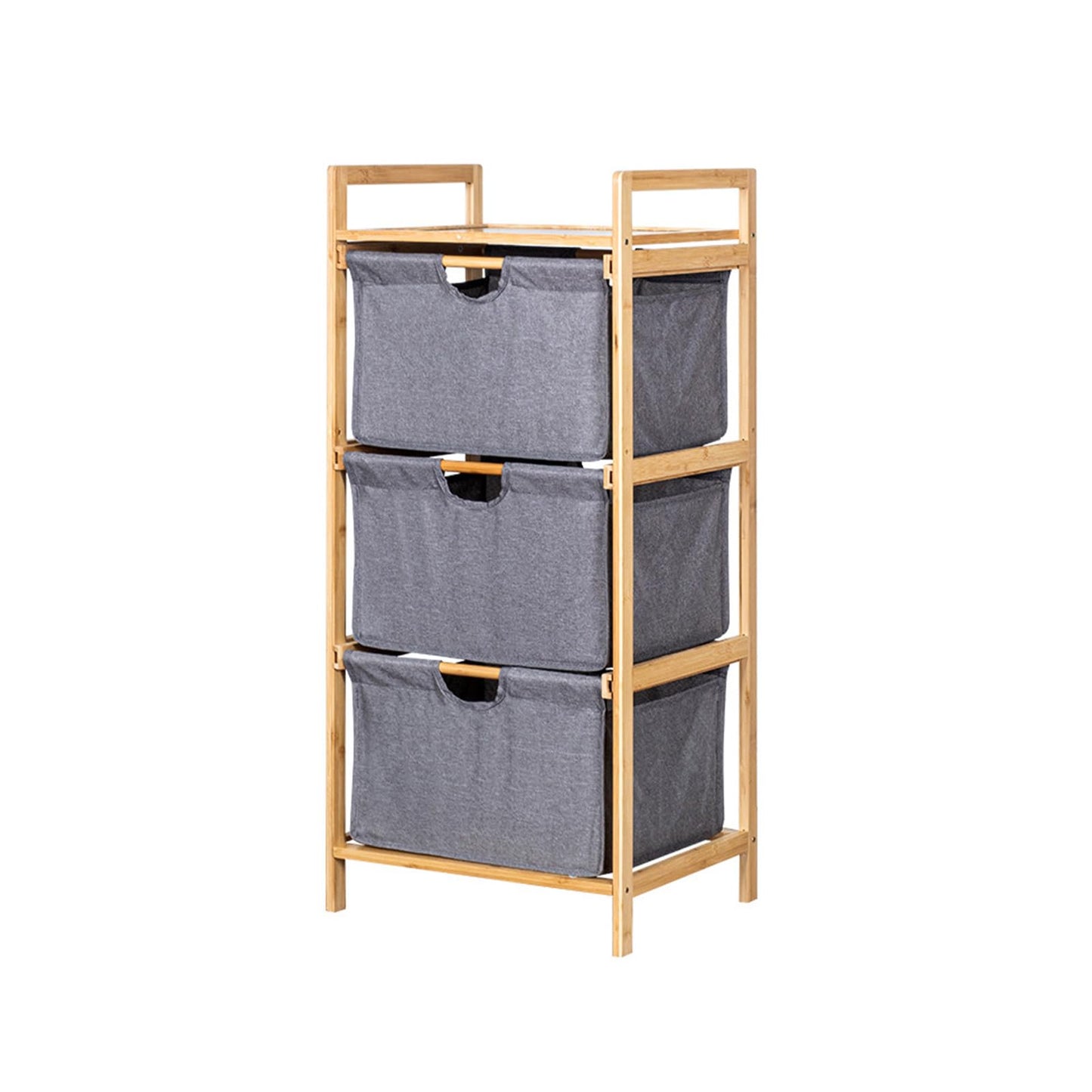 ZAICOLER 3 Tier Laundry Hamper Organizer, Pull Out Drawer Storage with Handle & Top Shelf, Large Capacity for Bathroom & Bedroom, 37.79x17.32x13inch (Gray)