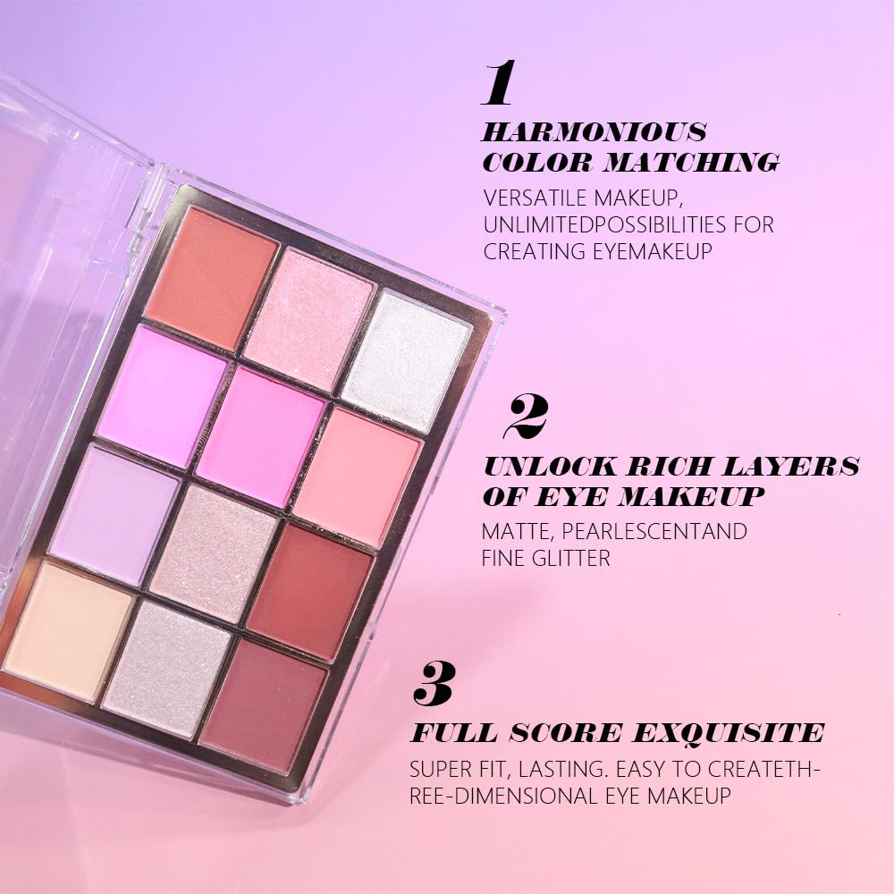 Silver Purple Mauve Eyeshadow Palette,Natural Neutral Warm Cream Light Colors Eyeshadow Palette,Eye Shadow Palette Long Lasting