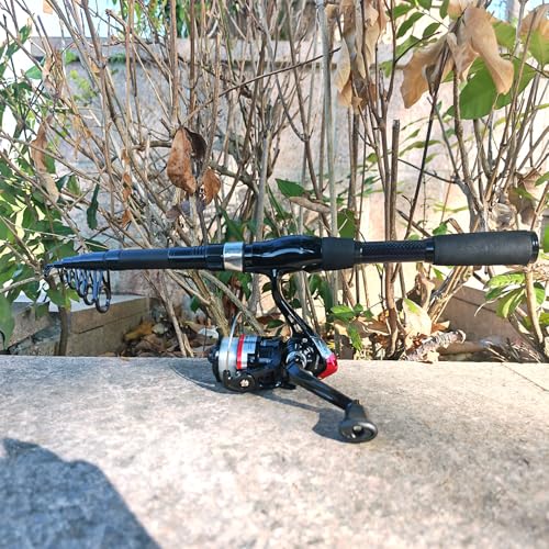 Telescopic Fishing Pole Combo, 2PCS 6.89ft Carbon Fiber Fishing Rods Spinning Reels Set，Full Kit with Fishing Pliers Lures...