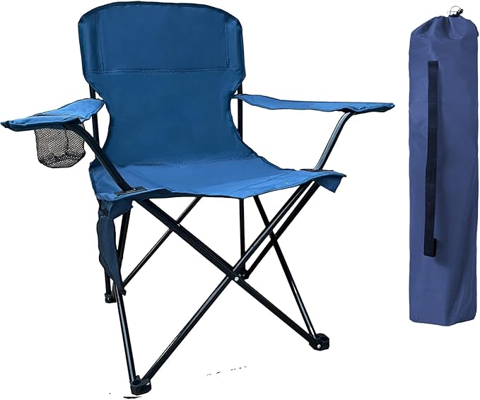 SAILARY Folding Camping Chair with Cup Holder and Cooler Bag, Portable Outdoor Chair for Camping, Fishing, Beach, Picnic, ...